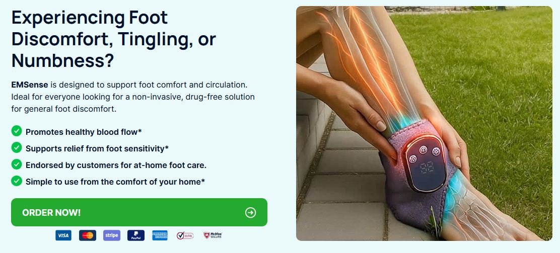 EMsense Massager - Triple Technology EMS Foot Massager for Neuropathy!